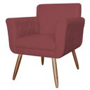 Ver imagem 1 de Poltrona Isabella Decorativa Estofada em Tressê Sala Suede Vermelho Bordo - Incasa Decor