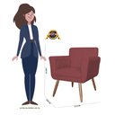 Ver imagem 5 de Poltrona Isabella Decorativa Estofada em Tressê Sala Suede Vermelho Bordo - Incasa Decor