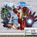 Ver imagem 2 de Papel De Parede Adesivo Vingadores Efeito 3D Buraco