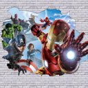 Ver imagem 3 de Papel De Parede Adesivo Vingadores Efeito 3D Buraco