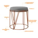 Ver imagem 4 de Kit 03 Puffs Decorativo Aramado Bronze Zaya L02 Corano Cinza - Lyam Decor
