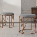 Ver imagem 2 de Kit 03 Puffs Decorativo Aramado Bronze Zaya L02 Corano Cinza - Lyam Decor