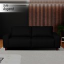 Ver imagem 2 de Sofá Decorativo Sala de Estar Asgand 2 Lugares 160cm Couro Preto - Mozzelar