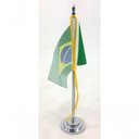 Ver imagem 2 de Mini Bandeira de Mesa do Brasil 15 Cm Poliéster