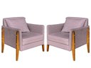 Ver imagem 1 de Kit 2 Poltronas Decorativa Sophia Suede Rosê Pés Madeira Mz Decor