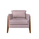 Ver imagem 2 de Kit 2 Poltronas Decorativa Sophia Suede Rosê Pés Madeira Mz Decor