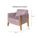 Ver imagem 3 de Kit 2 Poltronas Decorativa Sophia Suede Rosê Pés Madeira Mz Decor