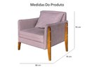 Ver imagem 3 de Kit 2 Poltronas Decorativa Sophia Suede Rosê Pés Madeira Mz Decor