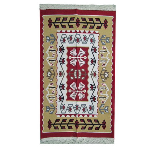 Tapete para Sala Quarto Hall de Entrada Turco Kilim Dupla Face - 140x215cm
