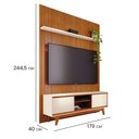 Ver imagem 3 de Kit Painel Piso-Teto com Bancada Kit Milo 2 Portas Correr MDP Cinamomo e Off White Pallazio