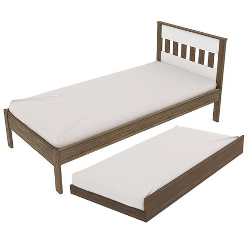 Cama Solteiro com Auxiliarcm8006cm8008 Qt8 Nogal Branco Tecno Mobili