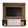 Rack Painel Home Ripado TV 75 Polegadas 183cm Dakar Lukaliam Cedro/Off White Perolizado - 1