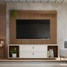 Rack Painel Home Ripado TV 75 Polegadas 183cm Dakar Lukaliam Cedro/Off White Perolizado - 3