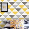 Papel de Parede Adesivo Triângulos Amarelos 3,10m x 58cm - 1