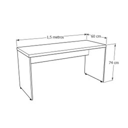 Mesa de Escritorio Escrivaninha Office 150x60 Tampo de 40mm Atacadao Moveis Escritorio - 4