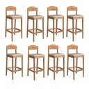 Ver imagem 2 de Conjunto 8 Banquetas Altas Capri para Bancada de Cozinha em Estilo Moderno - Amêndoa