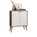 Ver imagem 1 de Aparador Buffet Retro para Sala de Estar 2 Portas Equador - Castanho/branco