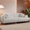 Ver imagem 2 de Sofá Living Coimbra 2,20m em Linho Pés em Madeira