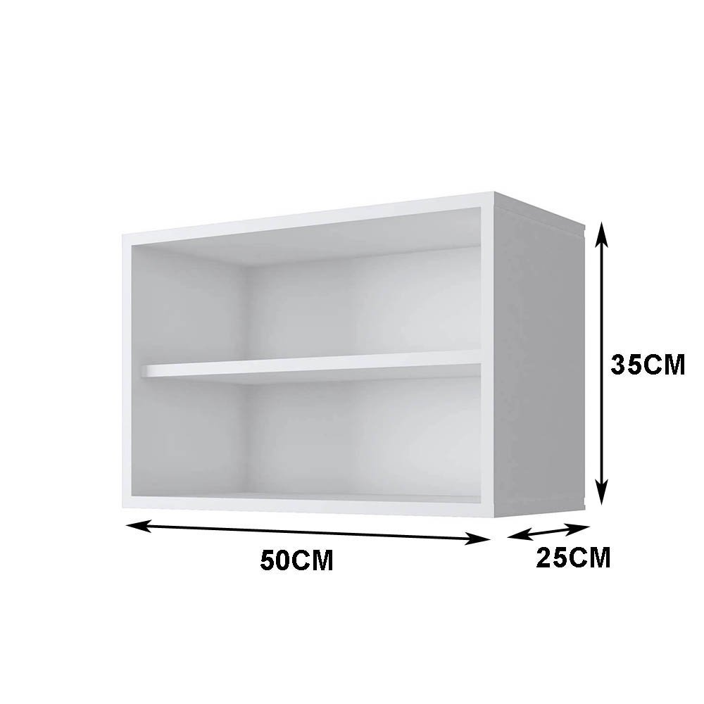 Nicho mdf branco TX Retangular com fundo 50L X 25C X 35A cm NCHBR008 - 2