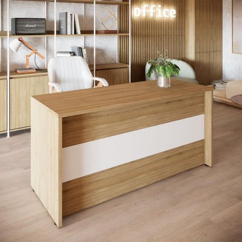 Balcão de Atendimento Reto 150 cm Recepção Baixo F5 Office