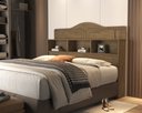 Ver imagem 1 de Cabeceira Queen para Box Casal 158 100% MDF 3 Nichos Vivian: Castanho