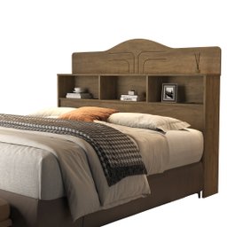 Cabeceira Queen para Box Casal 158 100% MDF 3 Nichos Vivian:‎‎ Castanho - 2