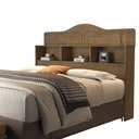 Ver imagem 2 de Cabeceira Queen para Box Casal 158 100% MDF 3 Nichos Vivian: Castanho
