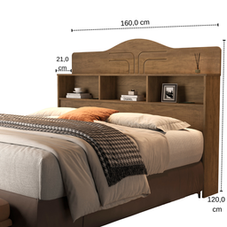 Cabeceira Queen para Box Casal 158 100% MDF 3 Nichos Vivian:‎‎ Castanho - 3