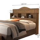 Ver imagem 3 de Cabeceira Queen para Box Casal 158 100% MDF 3 Nichos Vivian: Castanho