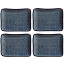 Ver imagem 1 de Kit 4 Travessas Porto Brasil Cerâmica Juta Titanium 14x18cm Pratos Retangulares