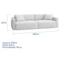 Ver imagem 3 de Sofá 3 Lugares Velaris 200cm Sala de Estar Luxo Recepção Conforto Escritório Bouclé