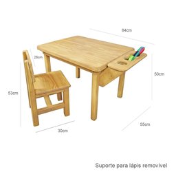 Mesa com Cadeira Infantil Alecrim 50A x 84L x 55P Cubomob MEL - 4