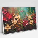 Ver imagem 1 de Quadro Decorativo Floral Luxo Harmonia Das Flores em Tela Canvas Tacolado Moldura Flutuante 4,5cm Br