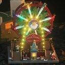 Ver imagem 2 de Enfeite Roda Gigante Natal Natalino Papai Noel LED Movimento Cenario Musical Parque de Diversao Casa