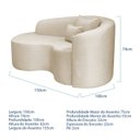 Ver imagem 3 de Recamier Curvo Orgânico 150cm 2 Lugares Lado Esquerdo para Sala de Estar Bouclé Londres
