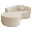 Ver imagem 6 de Recamier Curvo Orgânico 150cm 2 Lugares Lado Esquerdo para Sala de Estar Bouclé Londres