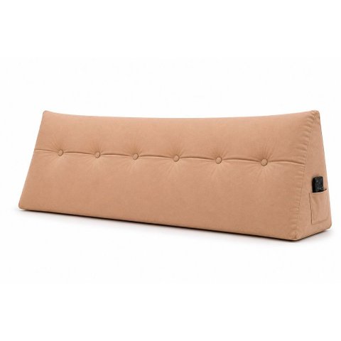 Almofada Decorativa Cabeceira Bella Encosto Apoio de Lombar 190cm King Suede Bege - Monari Design