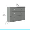 Cômoda Grande com 6 Gavetas 110x80cm London Cinza 6513 - 4
