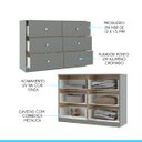 Ver imagem 3 de Cômoda Grande com 6 Gavetas 110x80cm London Cinza 6513