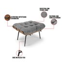 Ver imagem 6 de Kit 01 Poltrona e 01 Puff Costela Linho Grafite A26 Base de Metal - D’Rossi