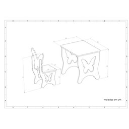 Mesa Infantil Borboleta com Duas Cadeiras em Mdf - 5