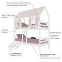 Ver imagem 5 de Beliche Casinha Bela Kit Escada/escorregador - Madeira Maciça Branco/rosa | Housin