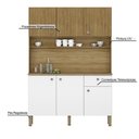 Ver imagem 4 de Armário de Cozinha Compacta 6 Portas 1 Gaveta Roma - Freijó/supremo/cp-ripado Freijó