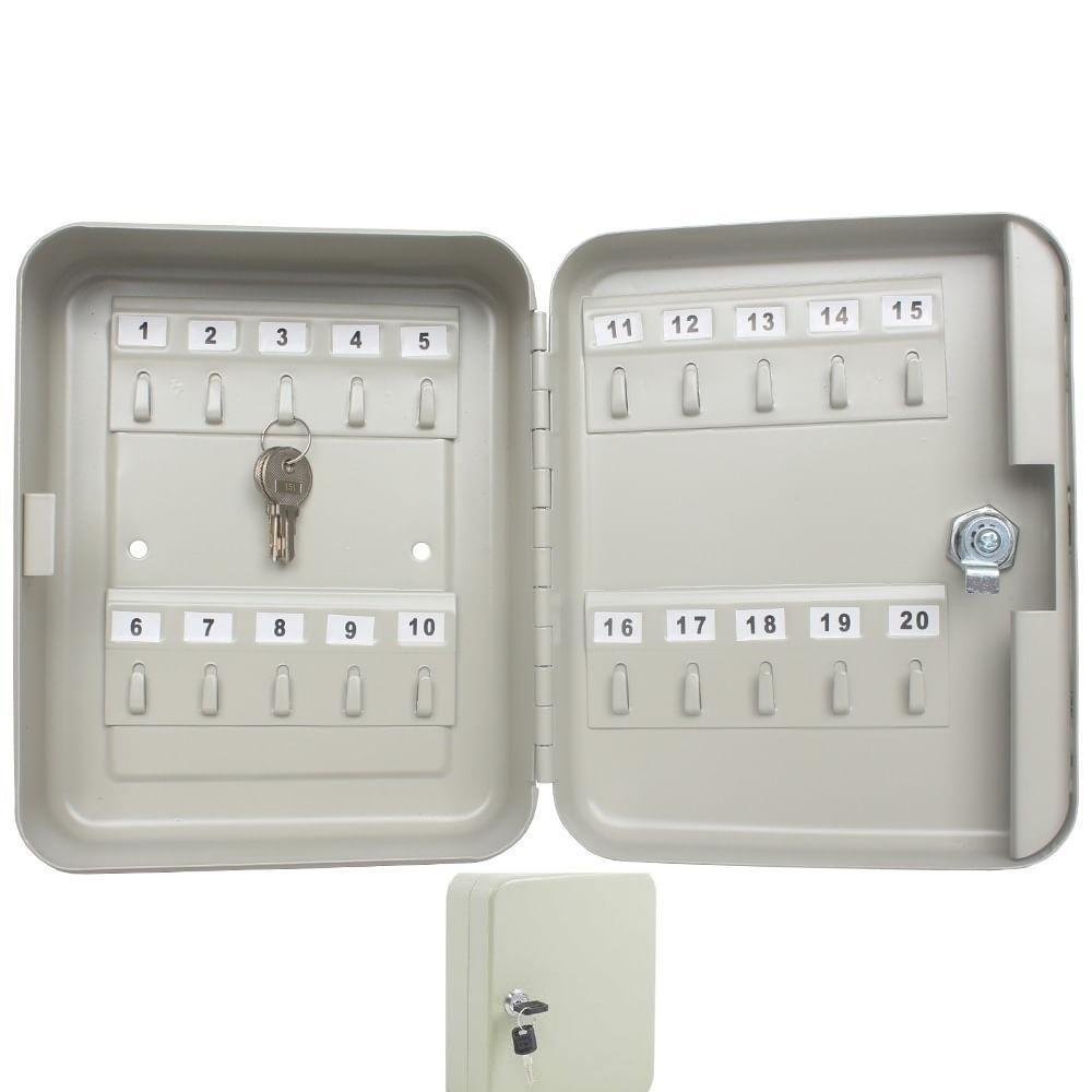 CLAVICULARIO ARMARIO ORGANIZADOR PORTA 20 CHAVES EM METAL KIT FIXADOR DE PAREDE COMPLETO