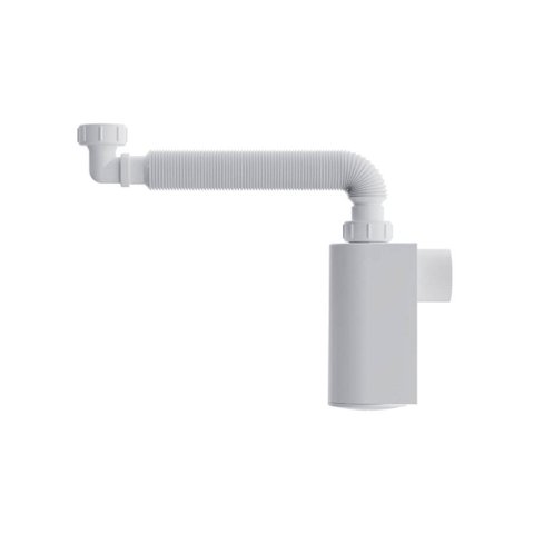Sifão Sanfonado Blukit de Parede com Copo 47cm Branco Universal 031303