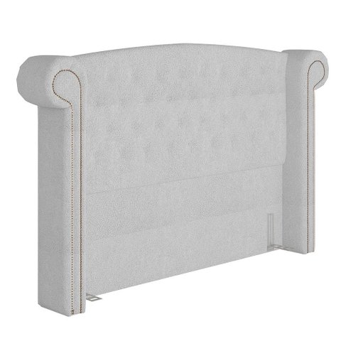 Cabeceira Cama Box King 195cm Provença P02 Bouclé Branco - Mpozenato