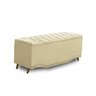 KIT + Cabeceira Com Recamier Baú Dunas Princesa em captonê 0,90 solteiro Cama Box Bege Veludo Dalaqu - 3