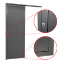 Ver imagem 3 de Porta de Correr Suspensa Lambril Esq L.25 Cinza 210x90 Brimak