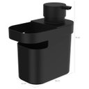 Ver imagem 3 de Lixeira Para Pia De Cozinha 4,7L E Dispenser Porta Detergente E Organizador 650ml Preto OU
