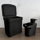 Ver imagem 5 de Lixeira Para Pia De Cozinha 4,7L E Dispenser Porta Detergente E Organizador 650ml Preto OU